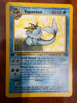 Pokemon Vaporeon 12/64 1st Edition Jungle Vintage Holo Rare Unlimited MP