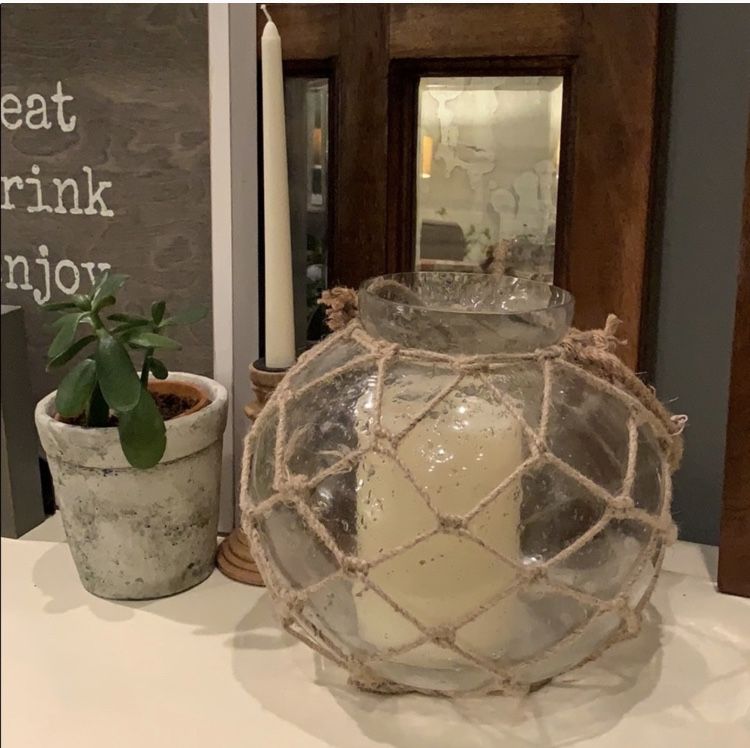 Jute Orb Candle Holder