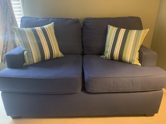 Two Cushion Couch - Blue - Excellent Condition