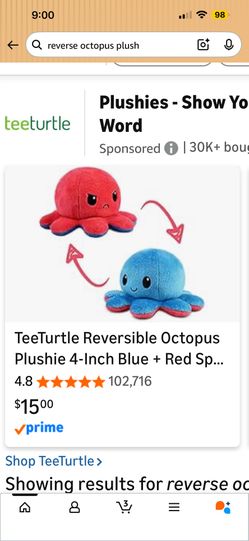 Set of 2 Reversible Octopus Plushies