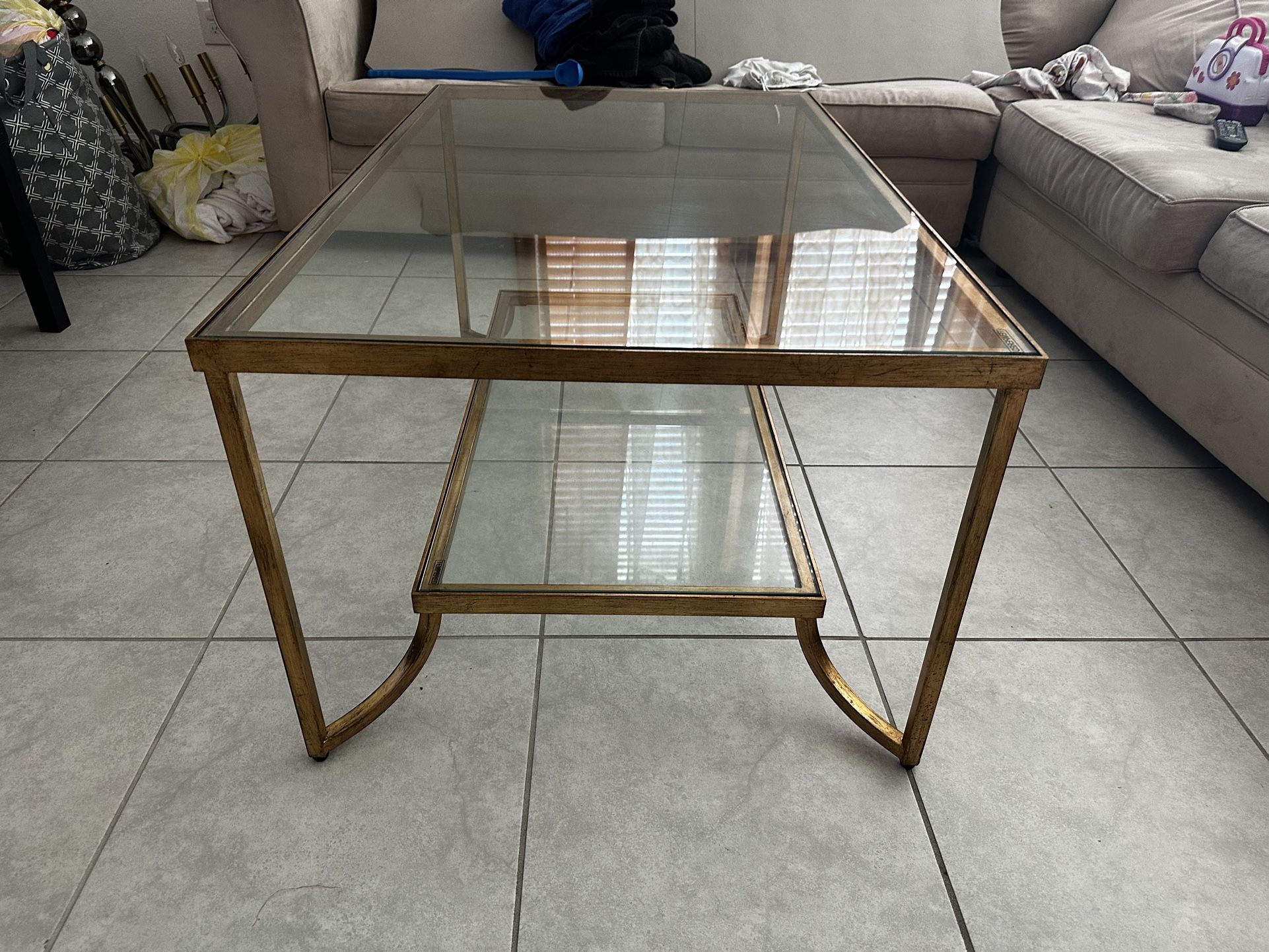 Gold And Glass Table