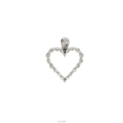 14K Gold Diamond Heart Shaped Pendant
