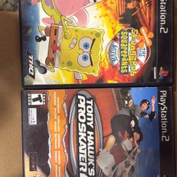 Tony Hawk, And Spongebob Squarepants, Playstation2 Games 