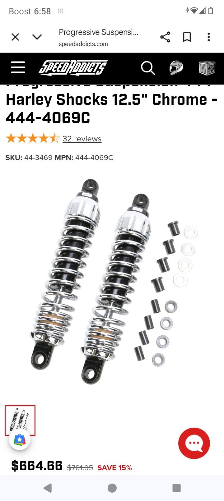 Progressive Suspension 12.5" Harley Davidson Shocks Brand New