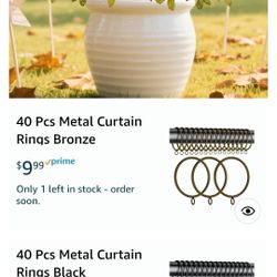 Sturdy Curtain Rod Rings 40 Pcs Metal