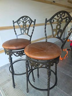 Barstools - iron and leather