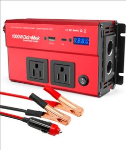 1000 Watt Power Inverters 12v to 110v for Vehicles - with Dual AC Outlets, 1000w Inverter with 3.0A USB and Type-C, 12v Inverter car Cigarette Lighter