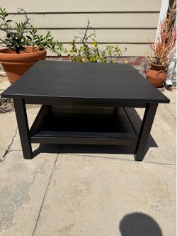 Black Square Coffee Table w/ Shelf — 35.5” — Mid Century / Minimalist / Parsons Style