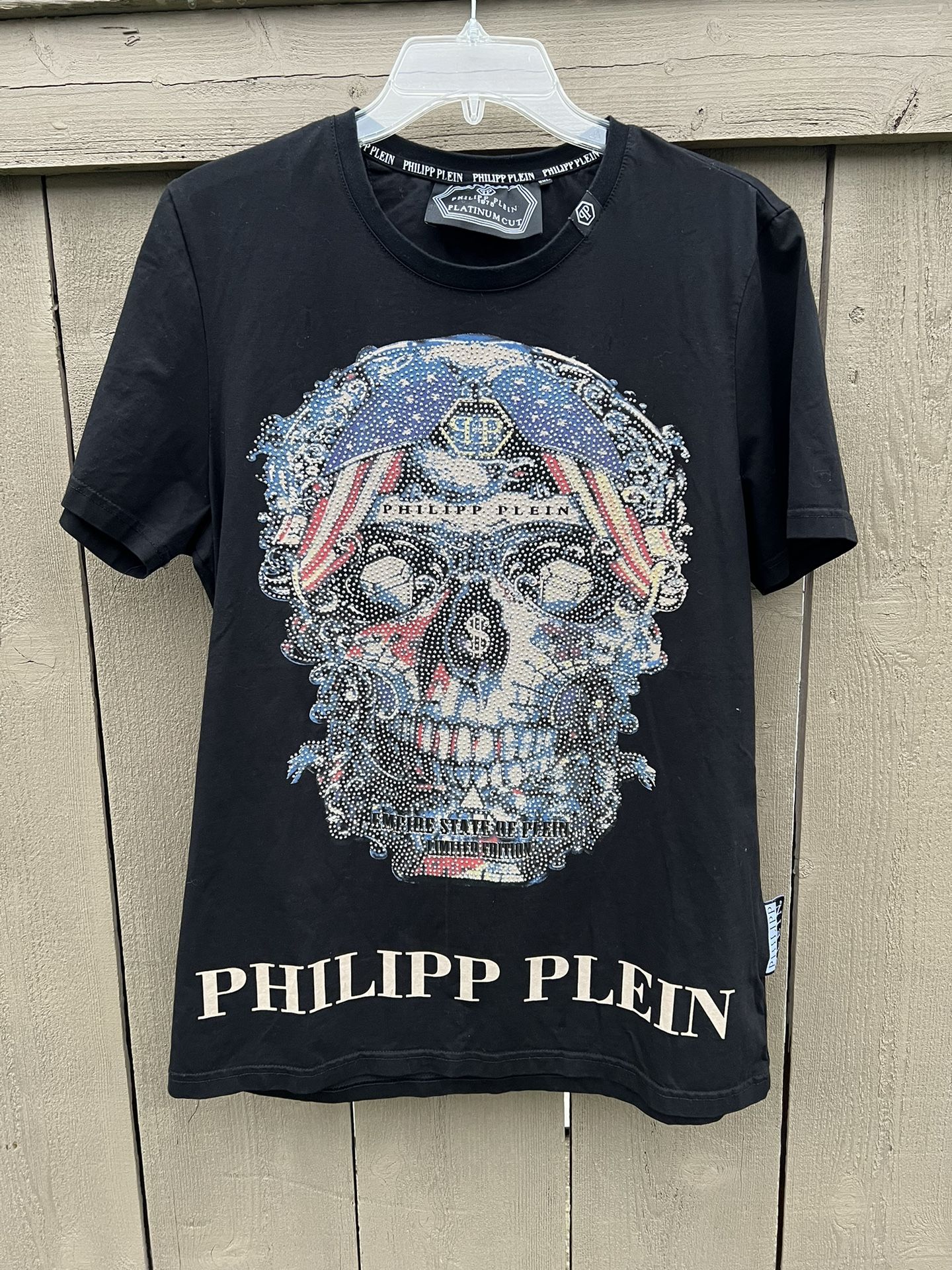 Philipp Plein Platinum Cut Rhinestone Skull Mens TShirt XXL Fits