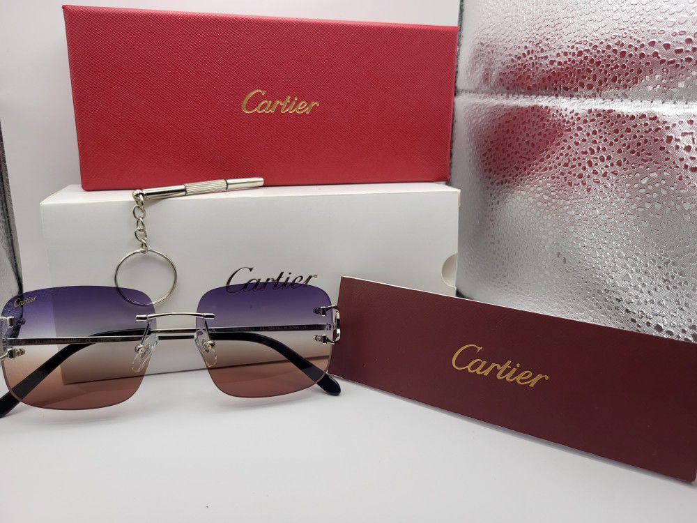 Cartier Rimless Glasses(Purple Coffee)