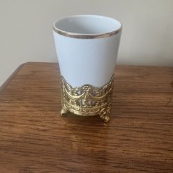 Bathroom Glass With Metal stand