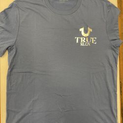 True Religion foil logo ss tee federal blue