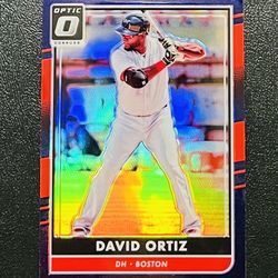 2016 Panini Optic Baseball David Ortiz Purple Red Holo Refractor RedSox 