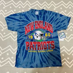 Vintage Retro New England Patriots Tie Dye Jersey Shirt 