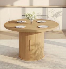 Fluted Round Oak Table