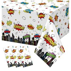 2 Pcs Hero Themed Birthday Party Tablecloths