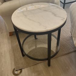 Three Marble/Glass Tables: Coffee Table & End Tables