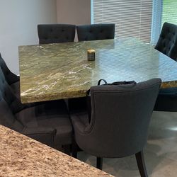 Marble Dining Table with 8 Chairs (real marble - heavy)