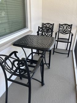 Patio Table And 4 Chairs - Wrought Iron