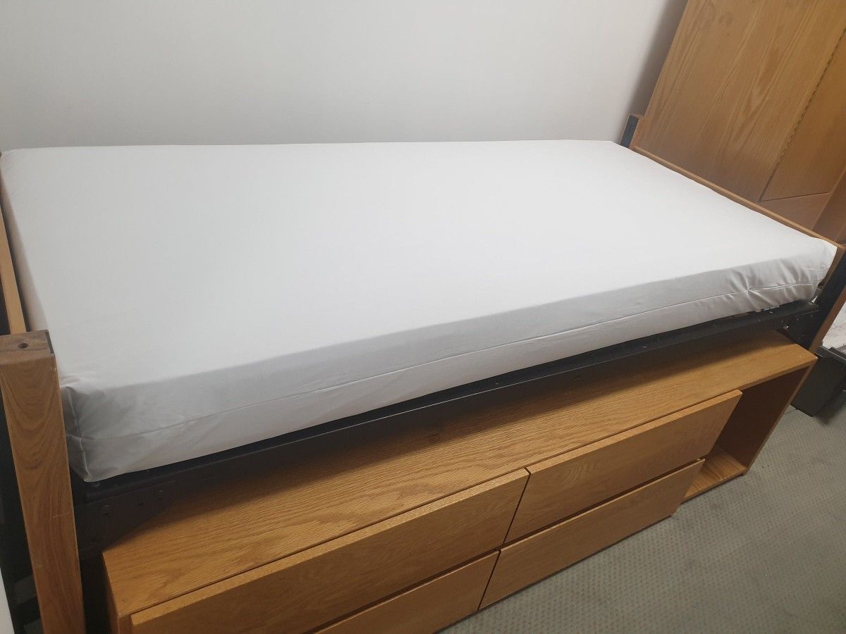 COMPLETE TWIN BED SET WITH BOTTOM DRESSER, BED AND FRAME (HOME4)