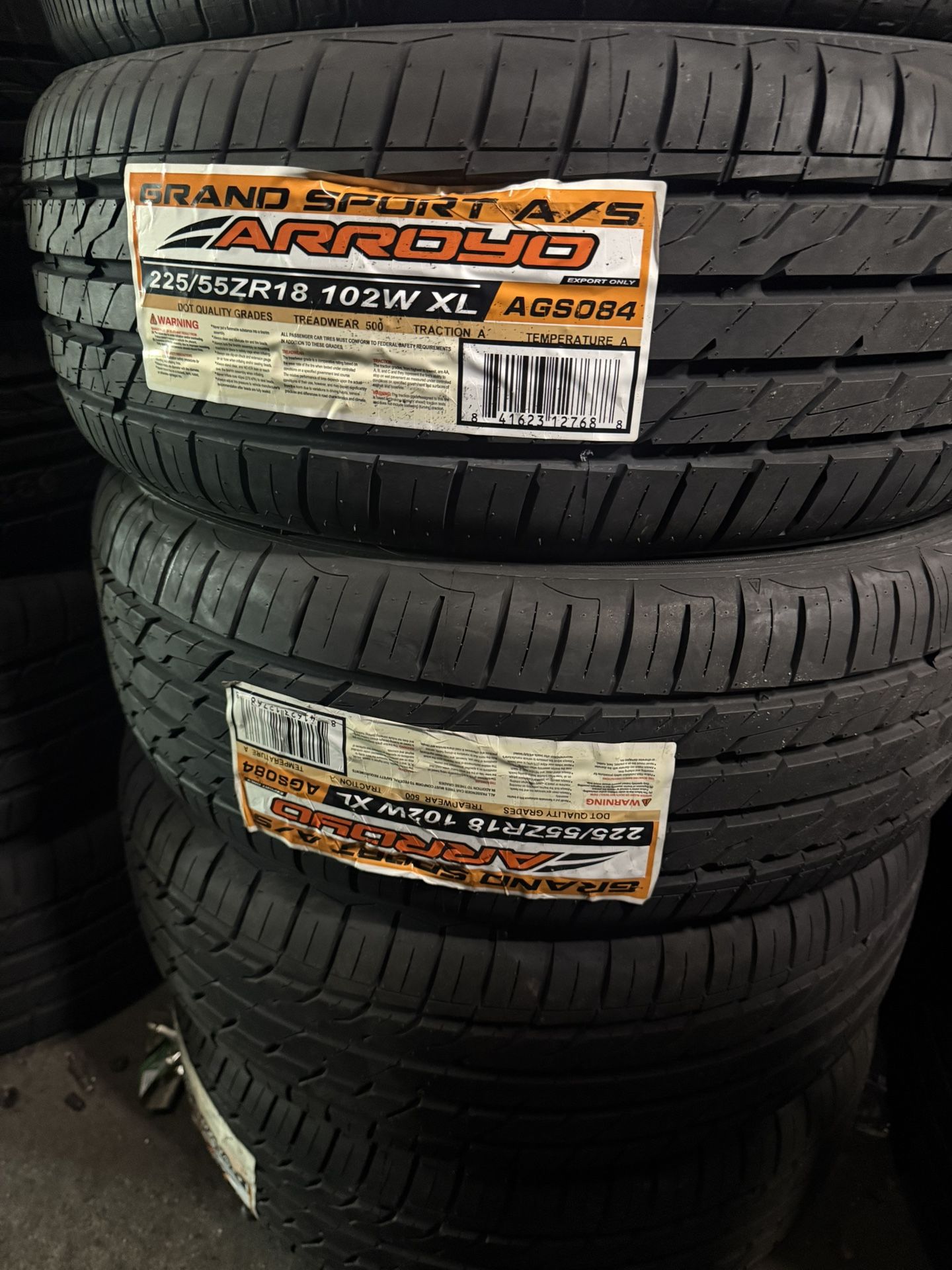 225/55/18 Arroyo 4 New Tires Installed And Balanced 40,000 Miles Warranty