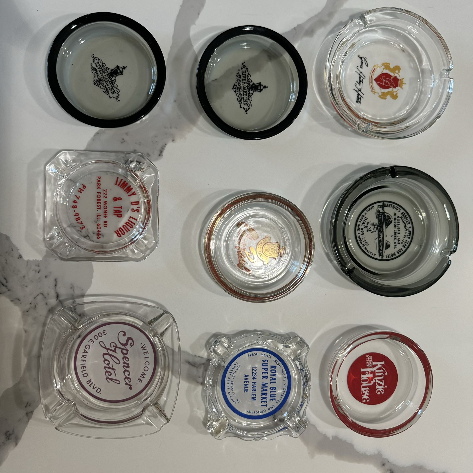 Over 70 Vintage ashtrays