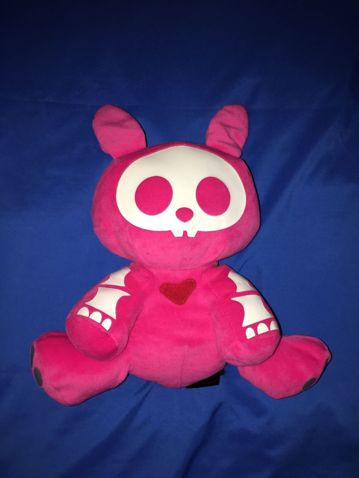 Hot topic Skelanimals 12” Jack The Rabbit Plush Pink Bunny Stuffed Dead Animal Skeleton