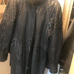LONG LEATHER SHEARLING