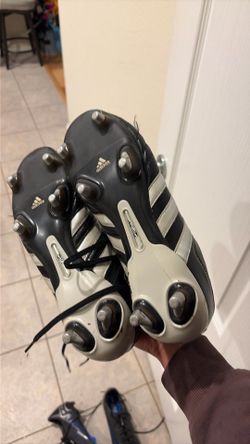 US 9.5 Adidas adiPure Soccer Cleats SG Metal Studs Black/White Size ___