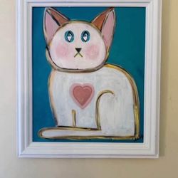 Whimsical Cat Painting 