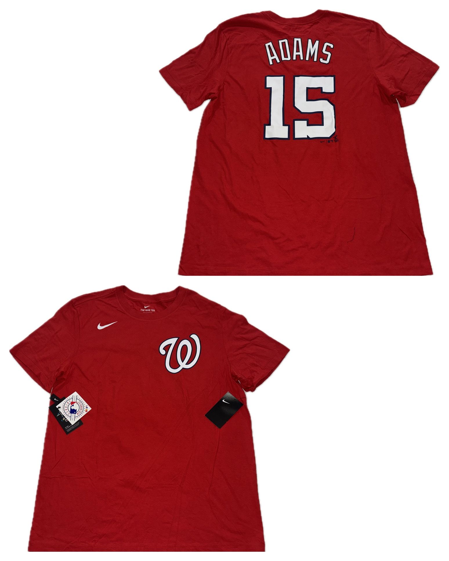 Washington Nationals Adams #15 Nike Red Jersey T Shirt Mens Large New With Tags