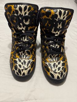 Designer - Jeremy Scott Men's Adidas Leapard print - sneakers