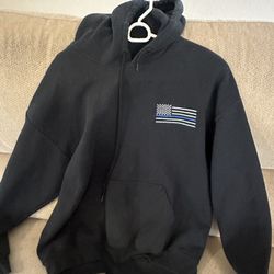thin blue line black hoodie 