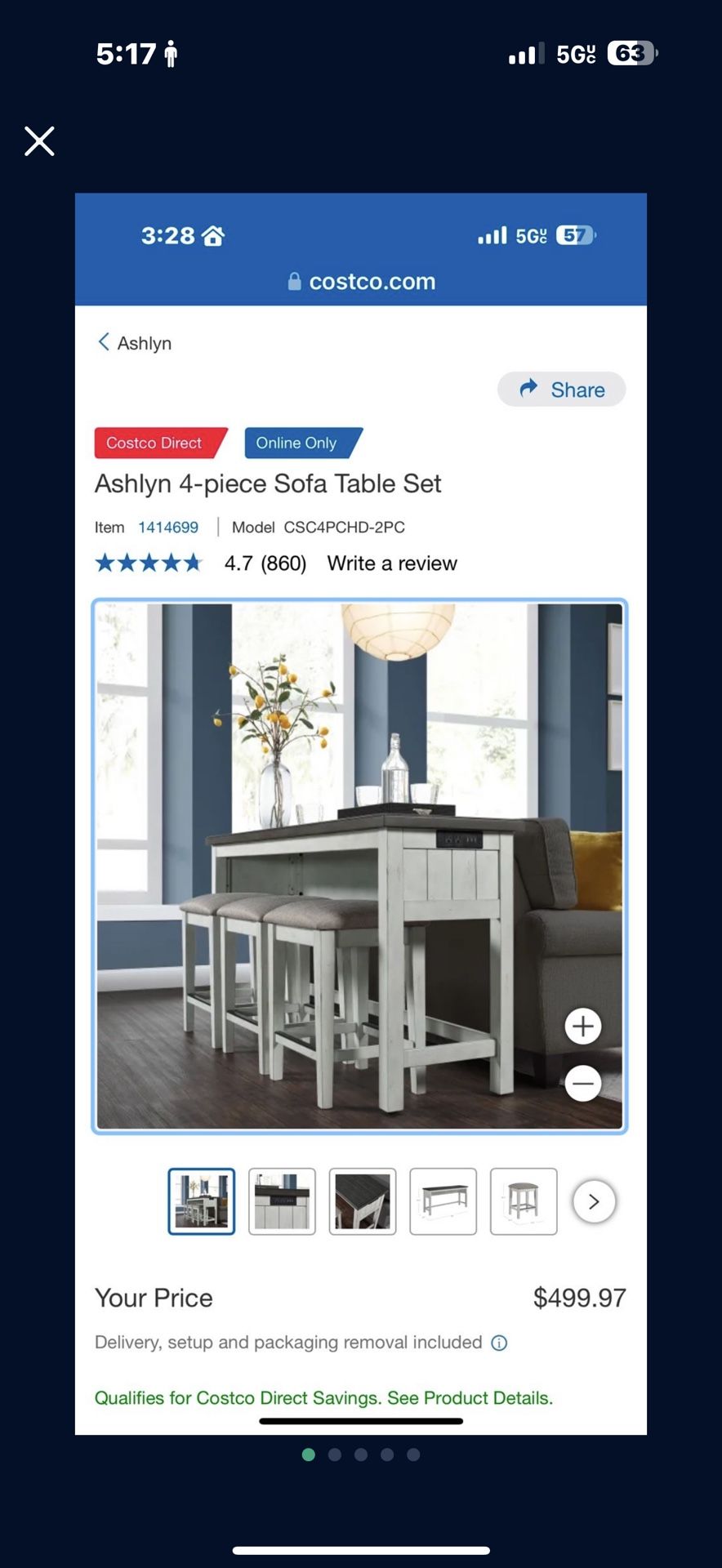 Ashlyn 4-piece Sofa Table Set Read Details