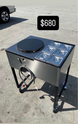 Carro para crepas con charolas i con quemador