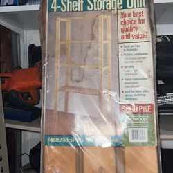 Solid Pine 4 Shelf 63” Tall X 13.5” Deep X 32” Width