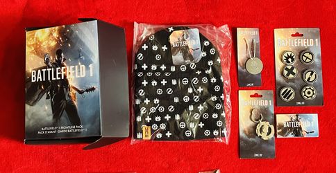 Lot Battlefield 1 Frontline Pack Thinkgeek Beanie Pins Necklace Keychain ‼️ NO GAME - MERCH ONLY ‼️ See HUGE Collection Of RARE & VINTaGE Items Here