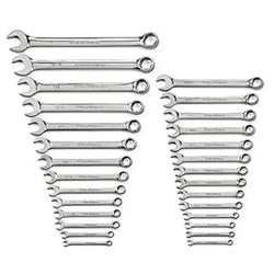 GEARWRENCH 28 Pc. 6 Pt. Polished Combination Wrench Set, SAE/Metric *81923*