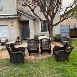 Patio Furniture Set 2 Stationary Chairs 2 Two Rocking Patio Chairs Brand New Patio Furniture Set Outdoor Patio Furniture 🆕🚎🚛🆕