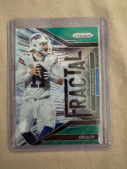 2025 Panini Prizm Josh Allen Fractal Insert Green Buffalo Bills #14NFL