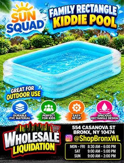Sun Squad Family Rectangle Kiddie Pool