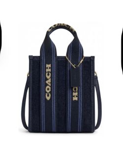 New Coach Smith Mini Tote Bag in Dark Denim