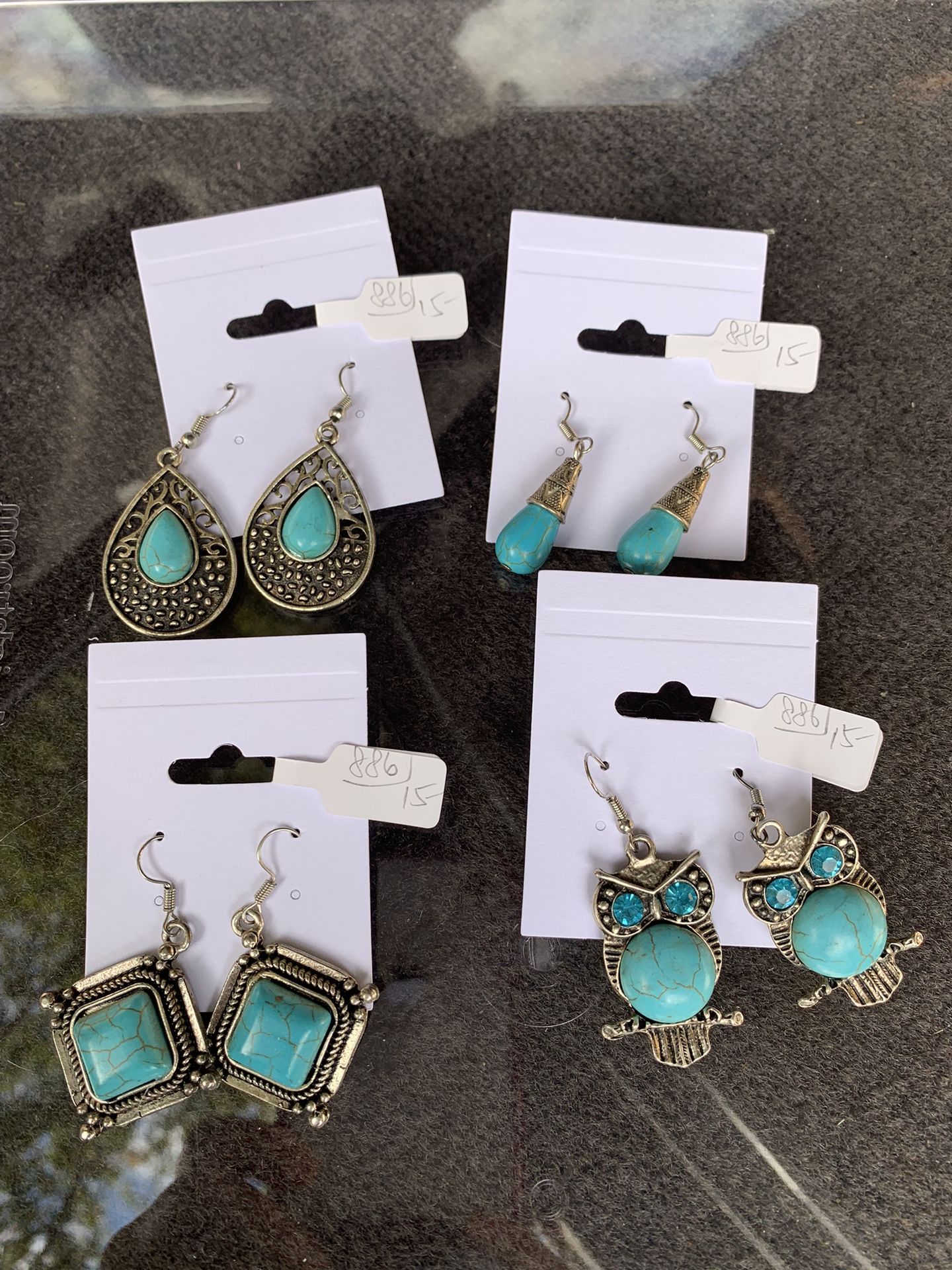 Turquoise Earrings  And Rings 