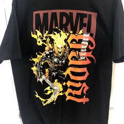 Marvel Ghost Rider Shirt With Reverse Caligraphy Large 