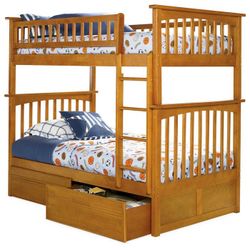 AFI Columbia Twin Bunk with storage drawers