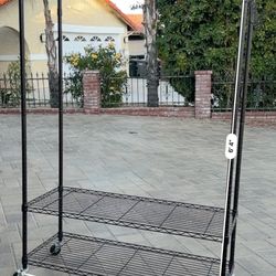 Heavy Duty Clothes Rack, Rolling Clothing Garment Rack