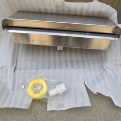 11.8 Inches Pool Fountain Stainless Steel Waterfall Spillway with Pipe Connector
