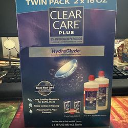 Clear Care Plus HydraGlide 2x 16 FL Oz Bottles New