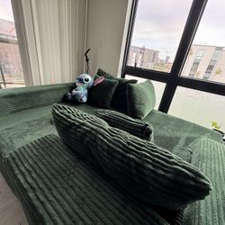 large green cloud couch