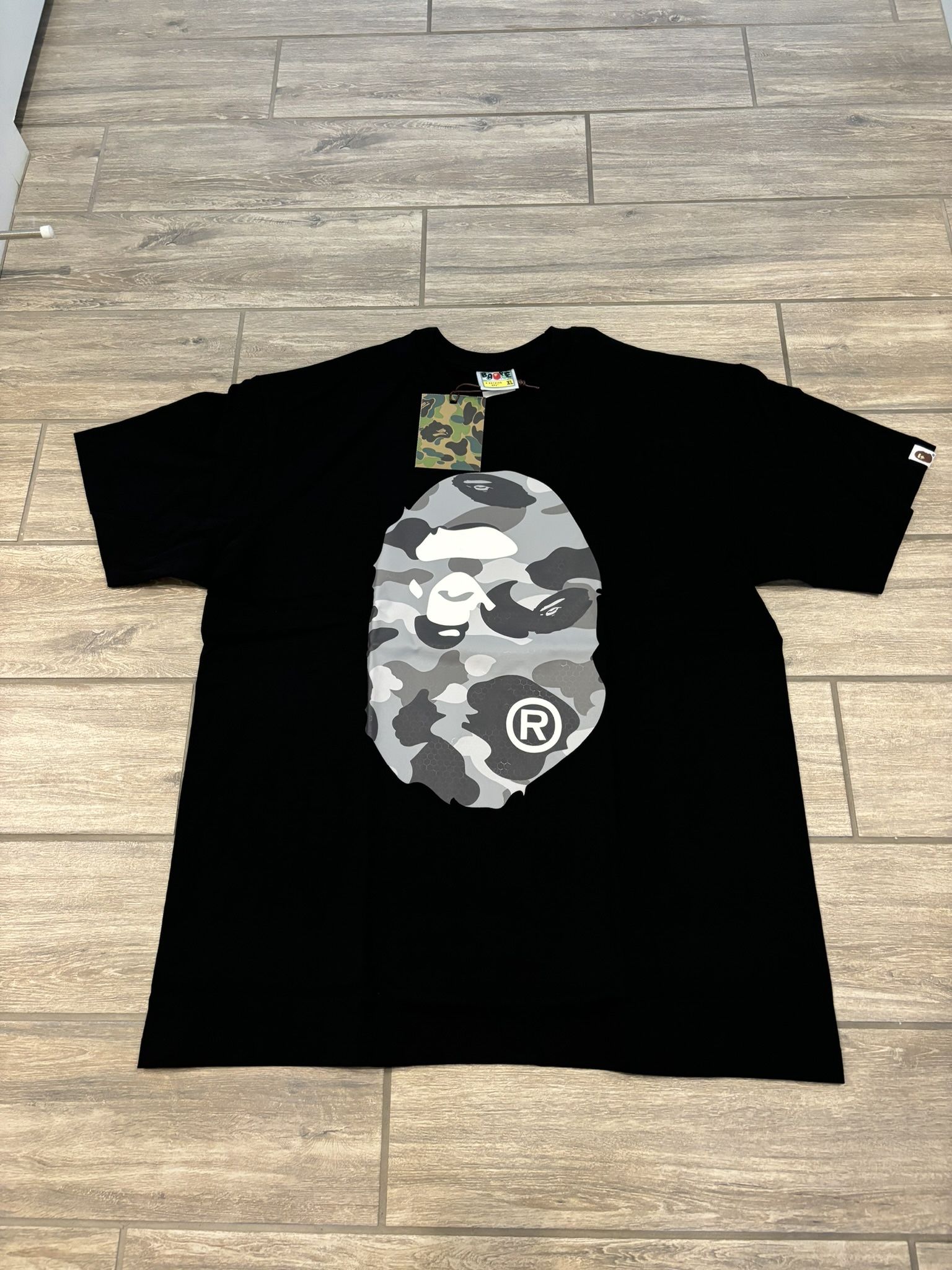 Bape Grey Camo T-Shirt - Size XL
